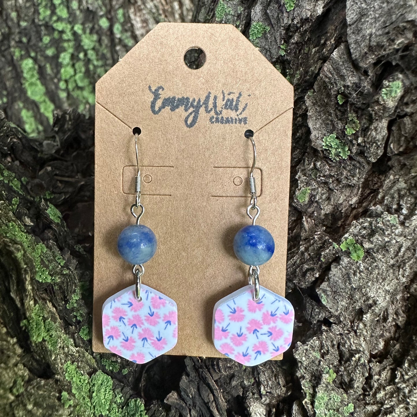 Pink and Blue Floral Hexagons