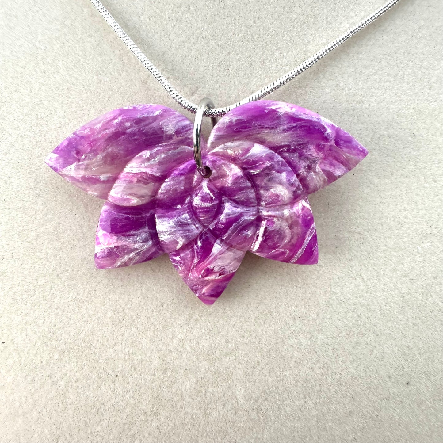 Amethyst Inspired Lotus Necklace