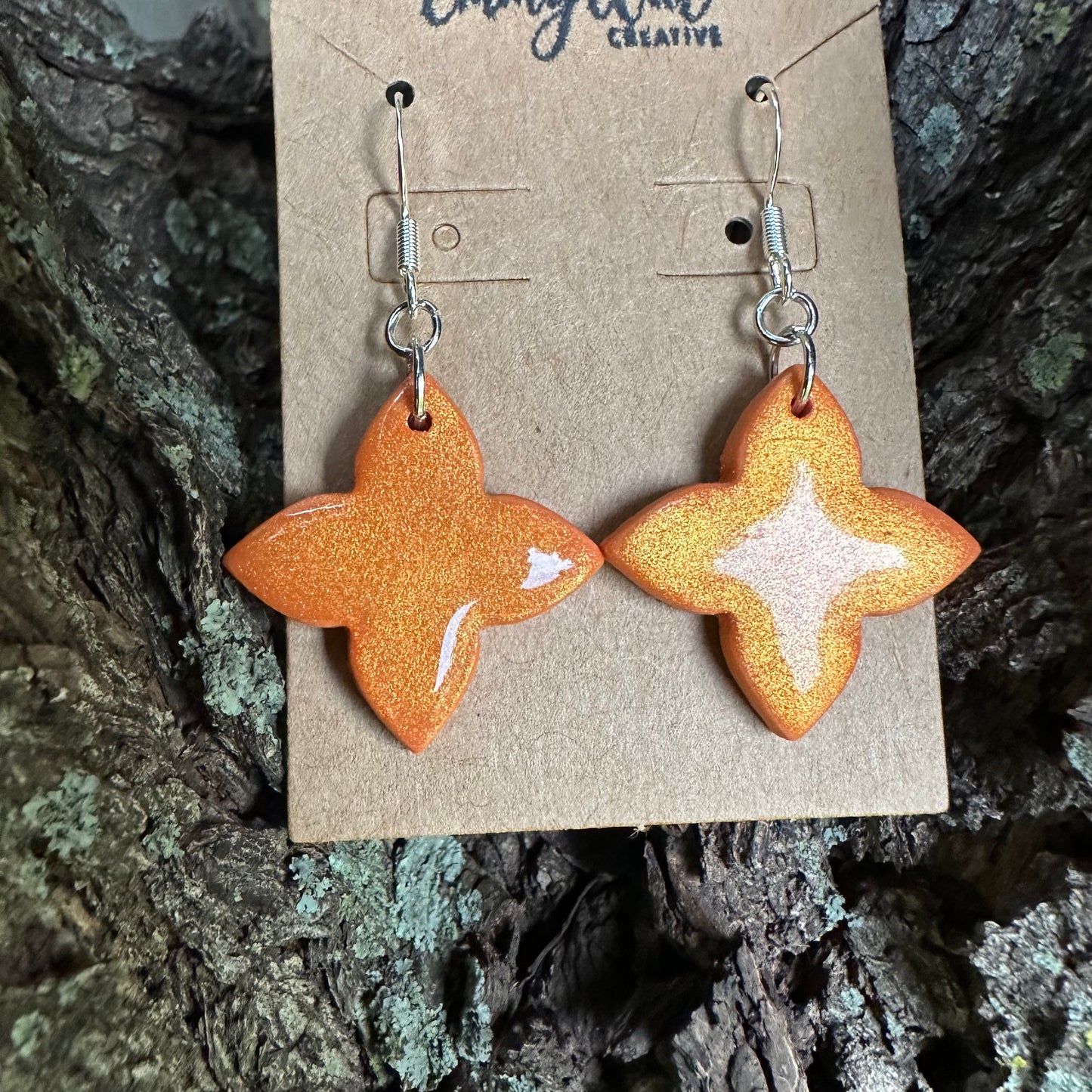 Orange Quatrefoil Drops