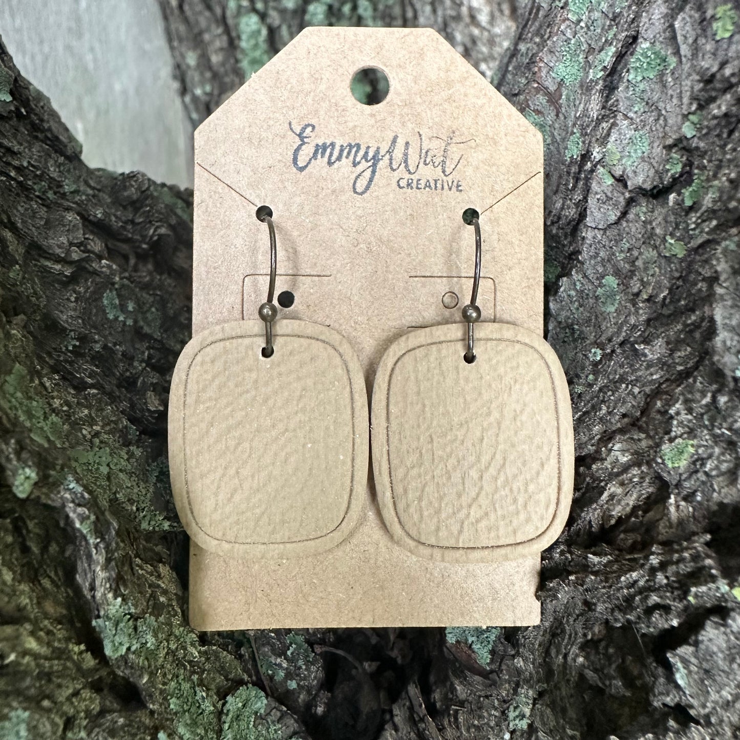 Beige Leather Inspired Rectangles