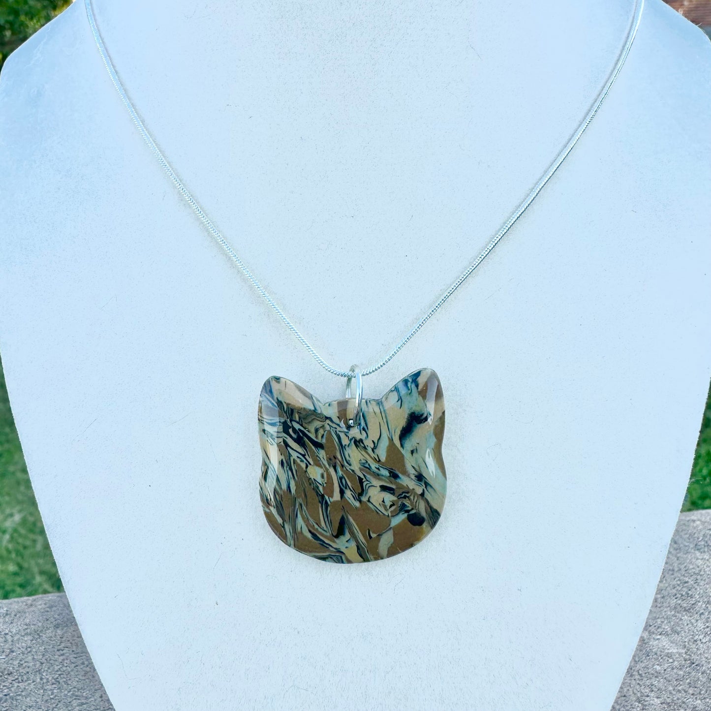 Light Tabby Cat Necklace