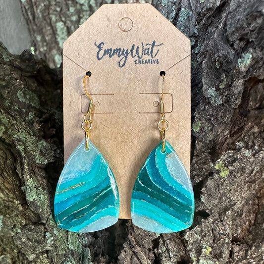 Teal Geode Teardrops