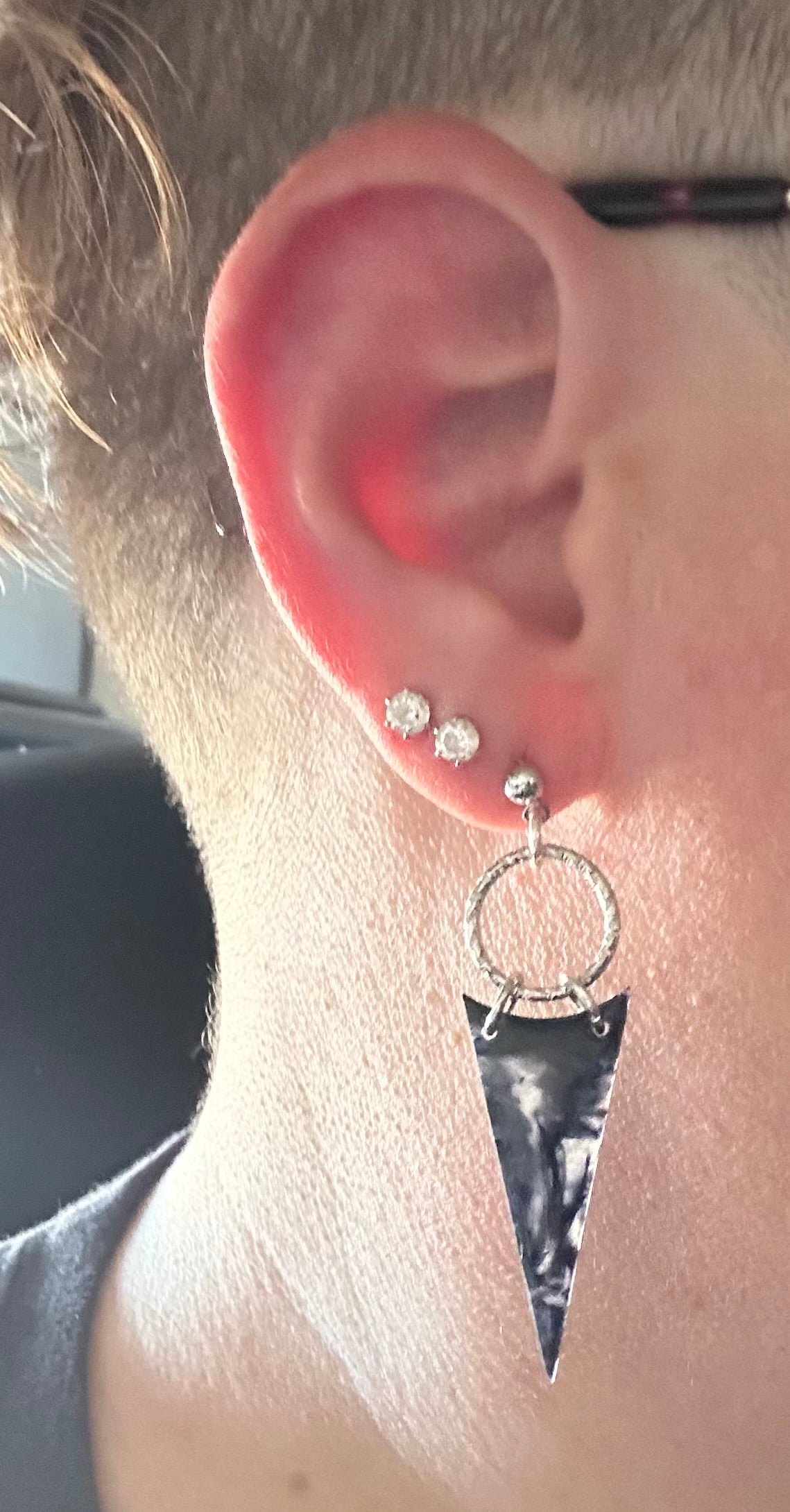 Translucent Black Marble Triangle Drops