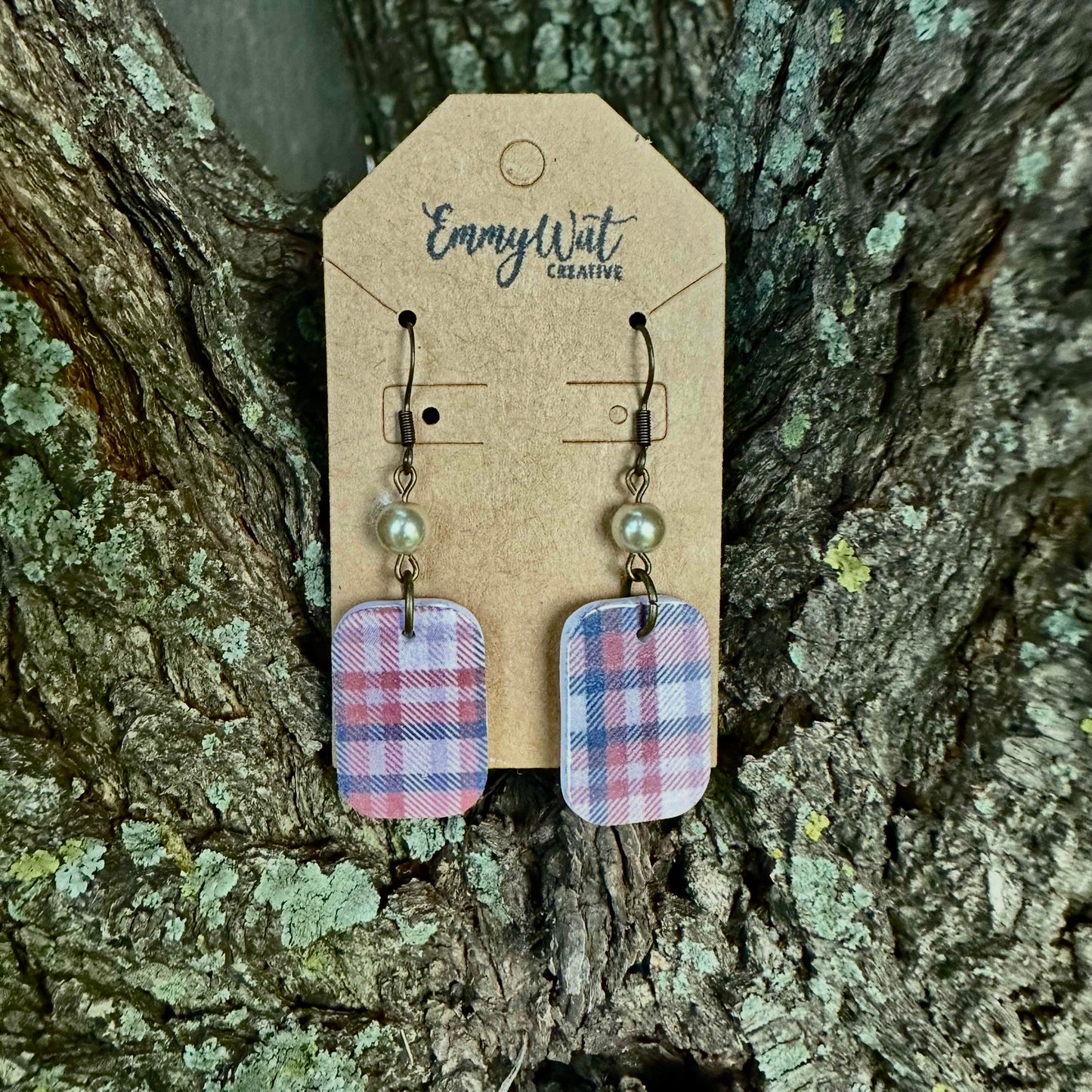 Neutral Plaid Earrings