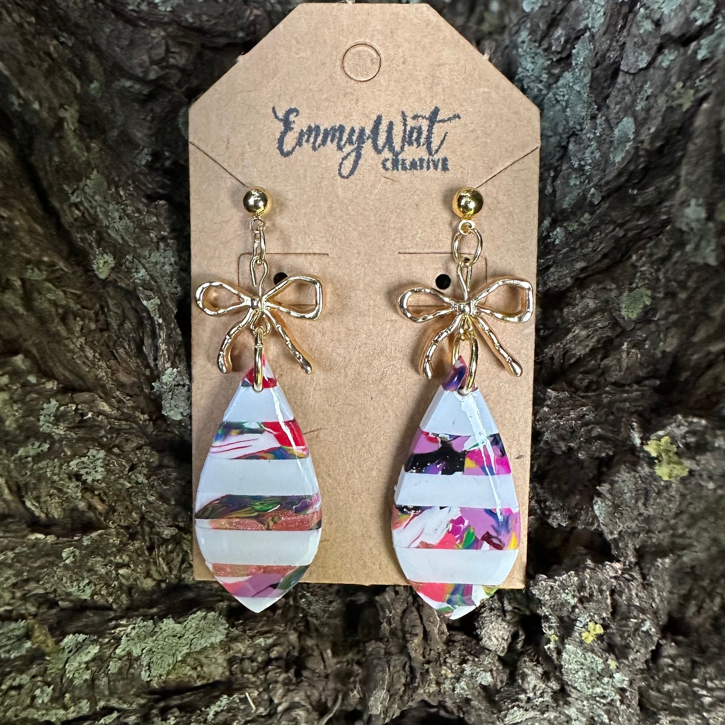 Striped Teardrop Earrings