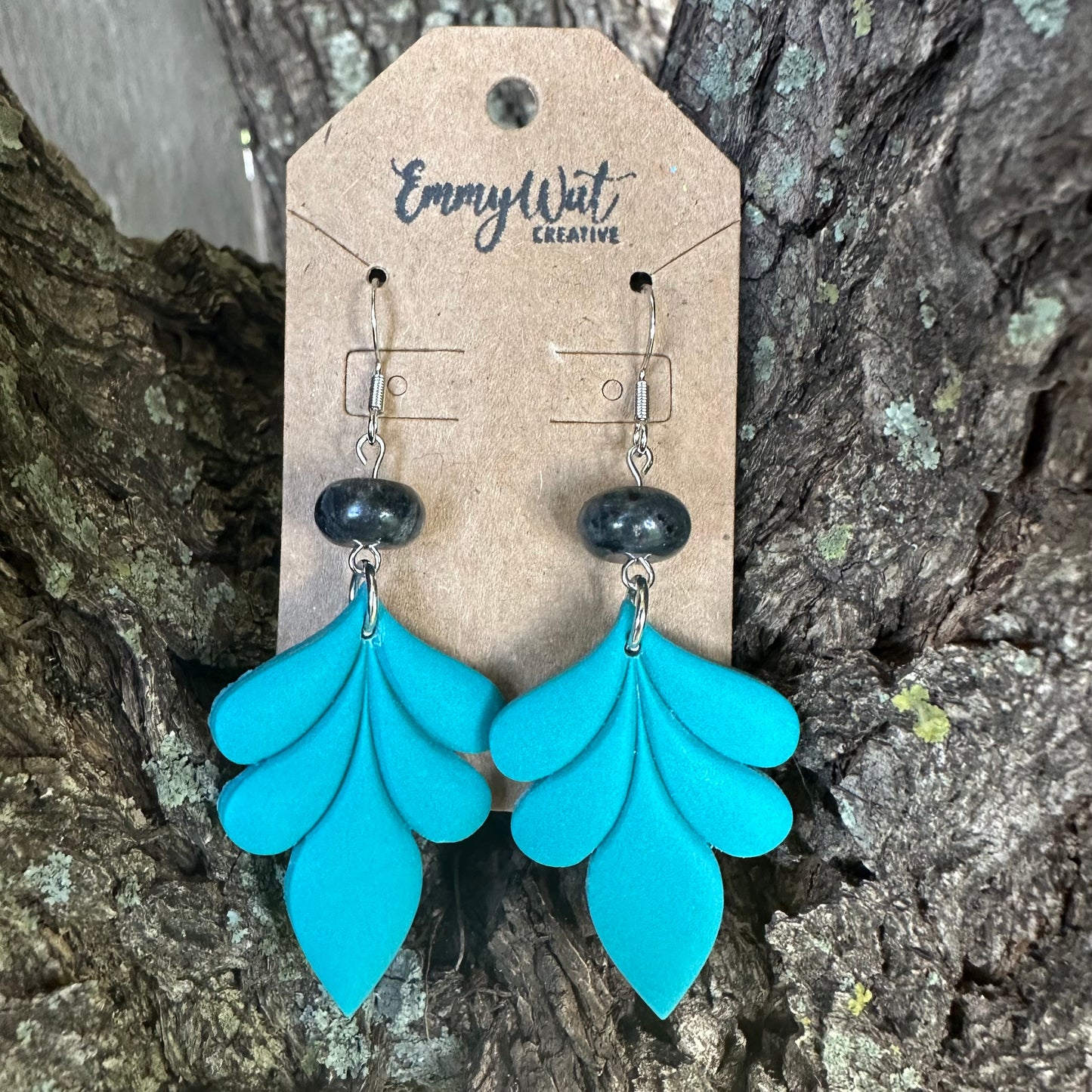 Large Teal Petal Drop