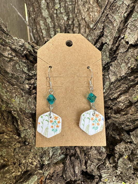 Teal Wildflower Hexagons